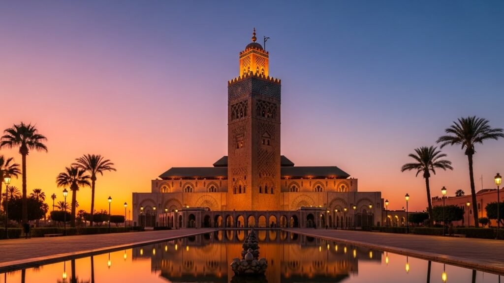 La Mezquita Koutoubia al Anochecer