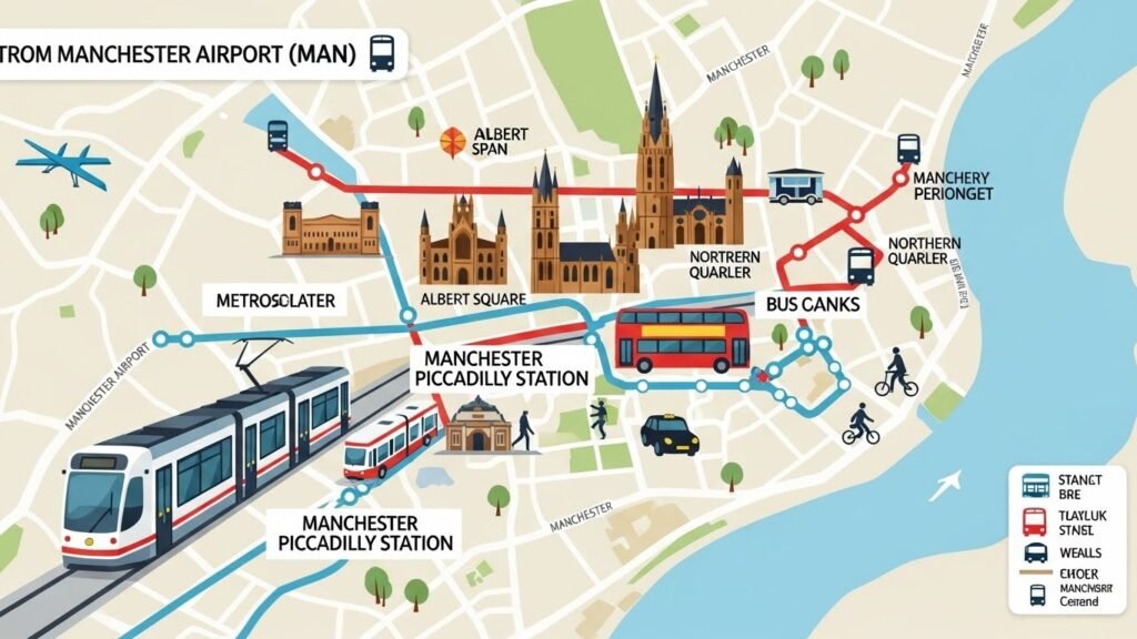 Cómo llegar del Aeropuerto de Manchester al centro y moverse por la ciudad