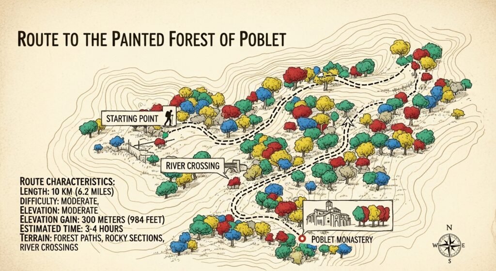 Ruta al Bosc Pintat de Poblet: Características del Recorrido